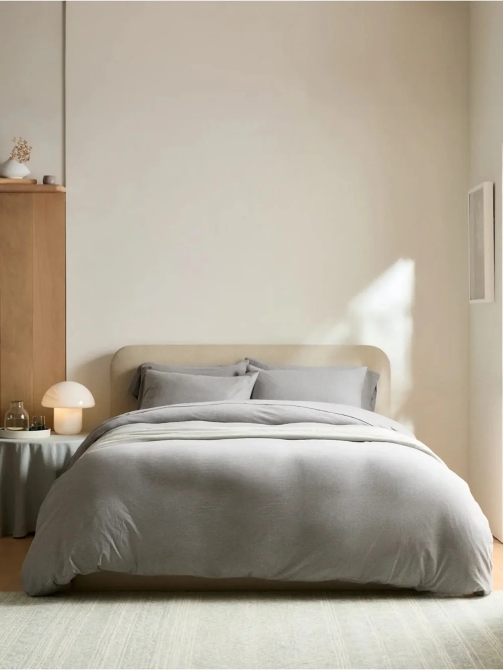 NEW Quince Organic Jersey Gray King / Cal King Duvet Cover Set (cover + 2 shams)